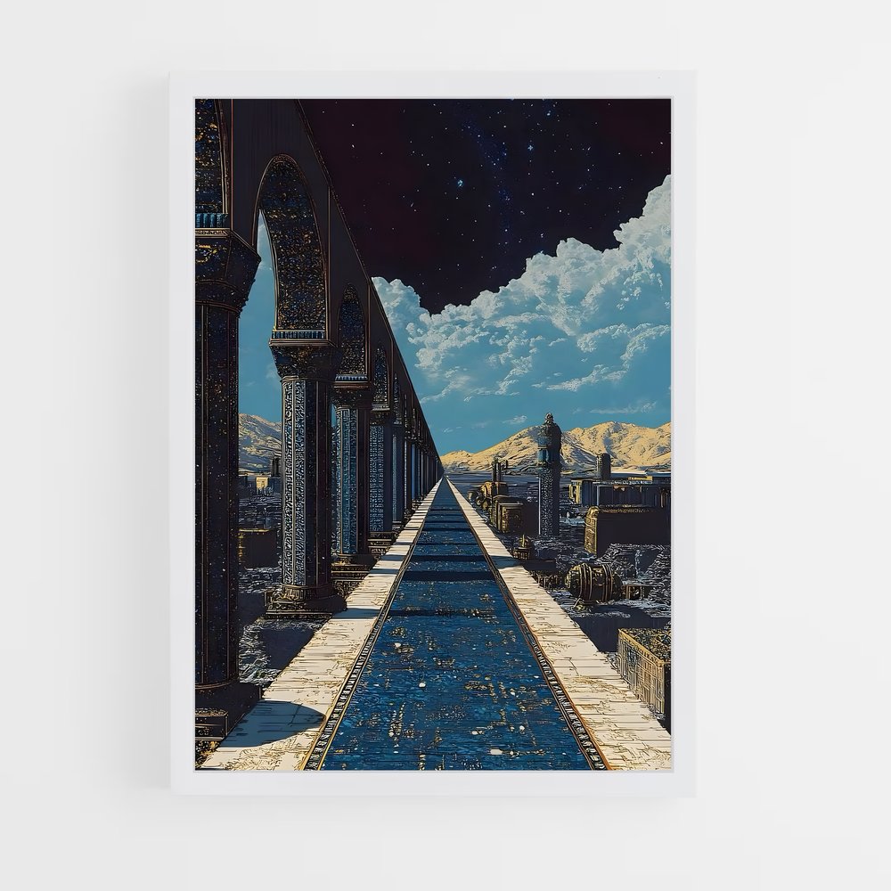 Poster Ville Céleste – affiche Art spatial (vue 3)